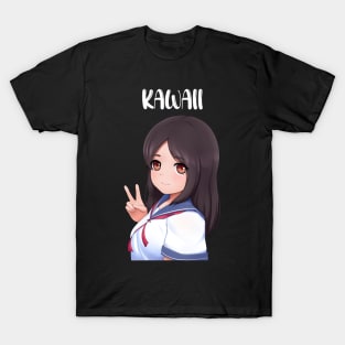 kawaii schoolgirl peace japan T-Shirt